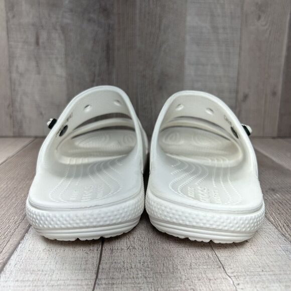 Crocs Women's Classic Slide Sandal Comfort Two Strap Slip On White Size 8 - Picture 10 of 16
